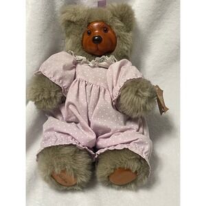 Robert Raikes Original Teddy Bear Pink Polka Dot Pajamas Button Front